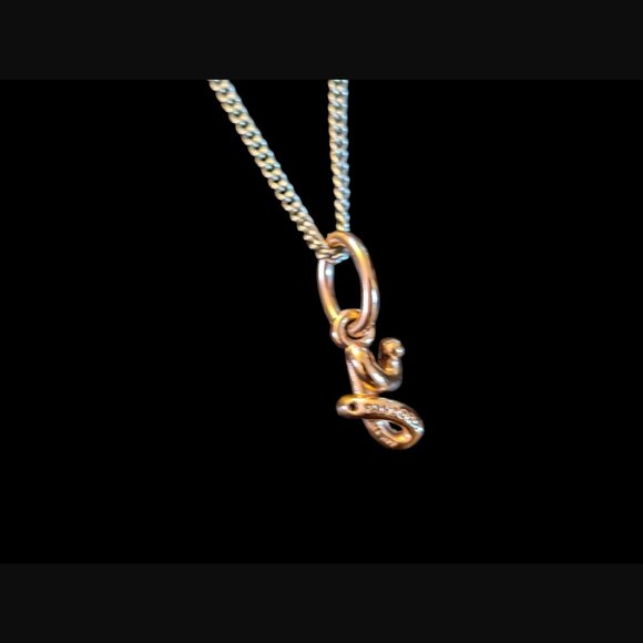 Pandora 925 Sterling Ale Adjustable Two Tone Y Retired Script Alphabet Charm - Picture 13 of 15